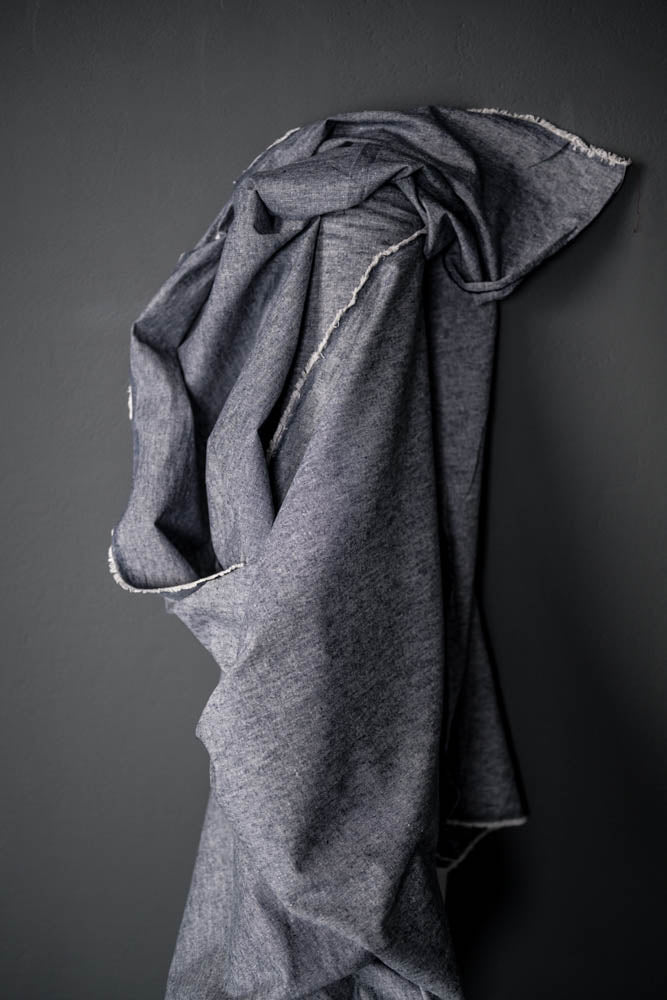 Hemp Cotton Chambray / Ocean / Garment Fabric