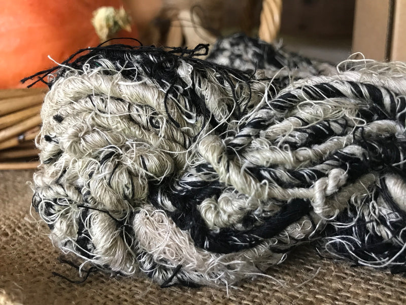 Recycled Linen Yarn in Black & Neutral Tones