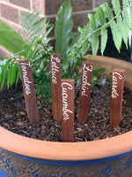 Hand Painted Timber Vegetable Markers