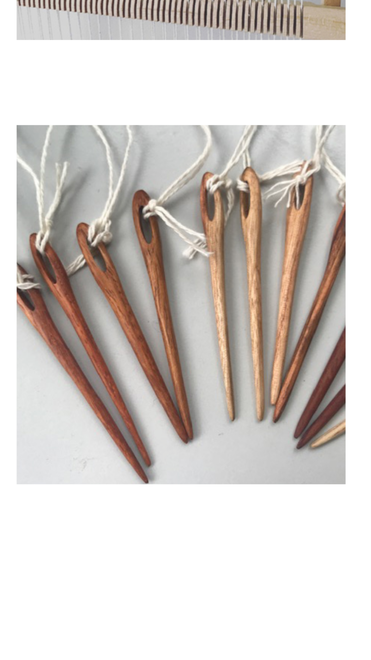 Small Hand-carved Weaving Needles