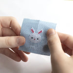 Kawaii Cross Stitch Bunny in a Matchbox